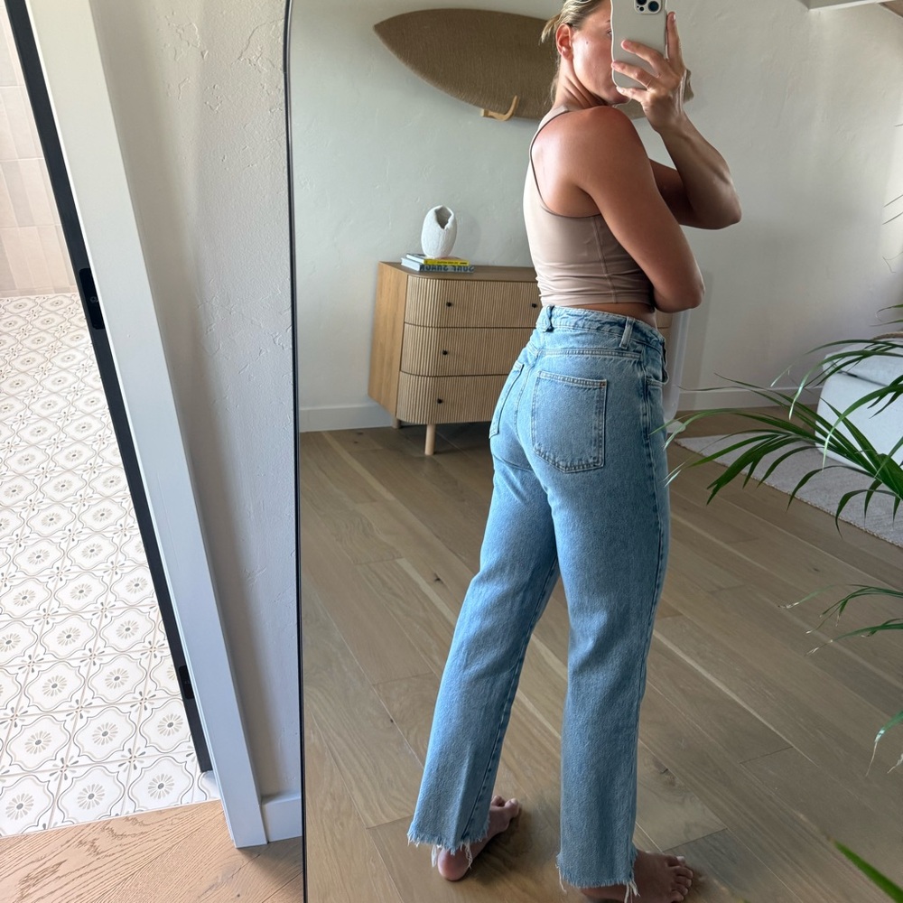 Zara Light Blue Straight Leg Jeans - Picture 2 of 7